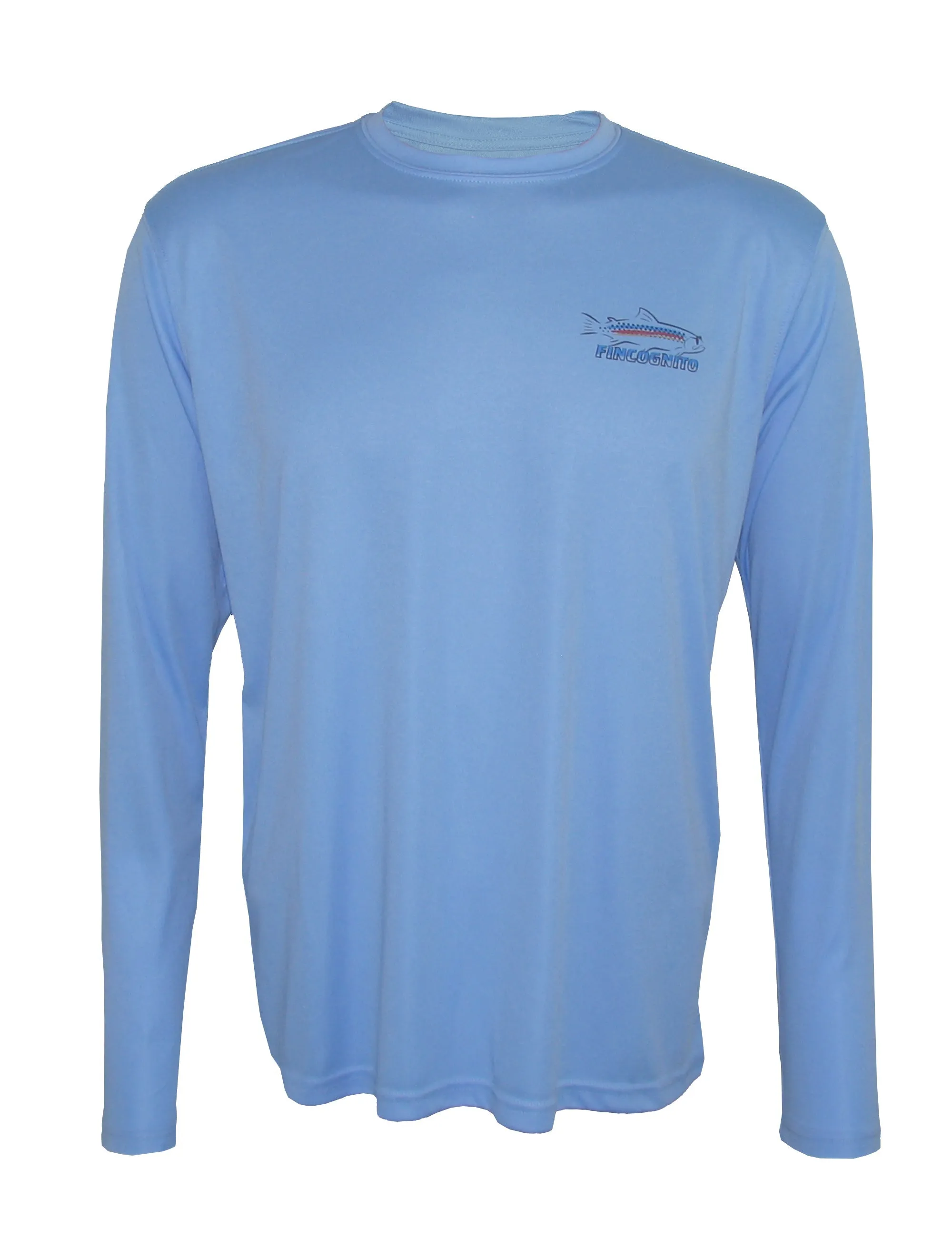 Men's Sun Protective Fishing Shirt Columbia Blue/Rainbow Trout