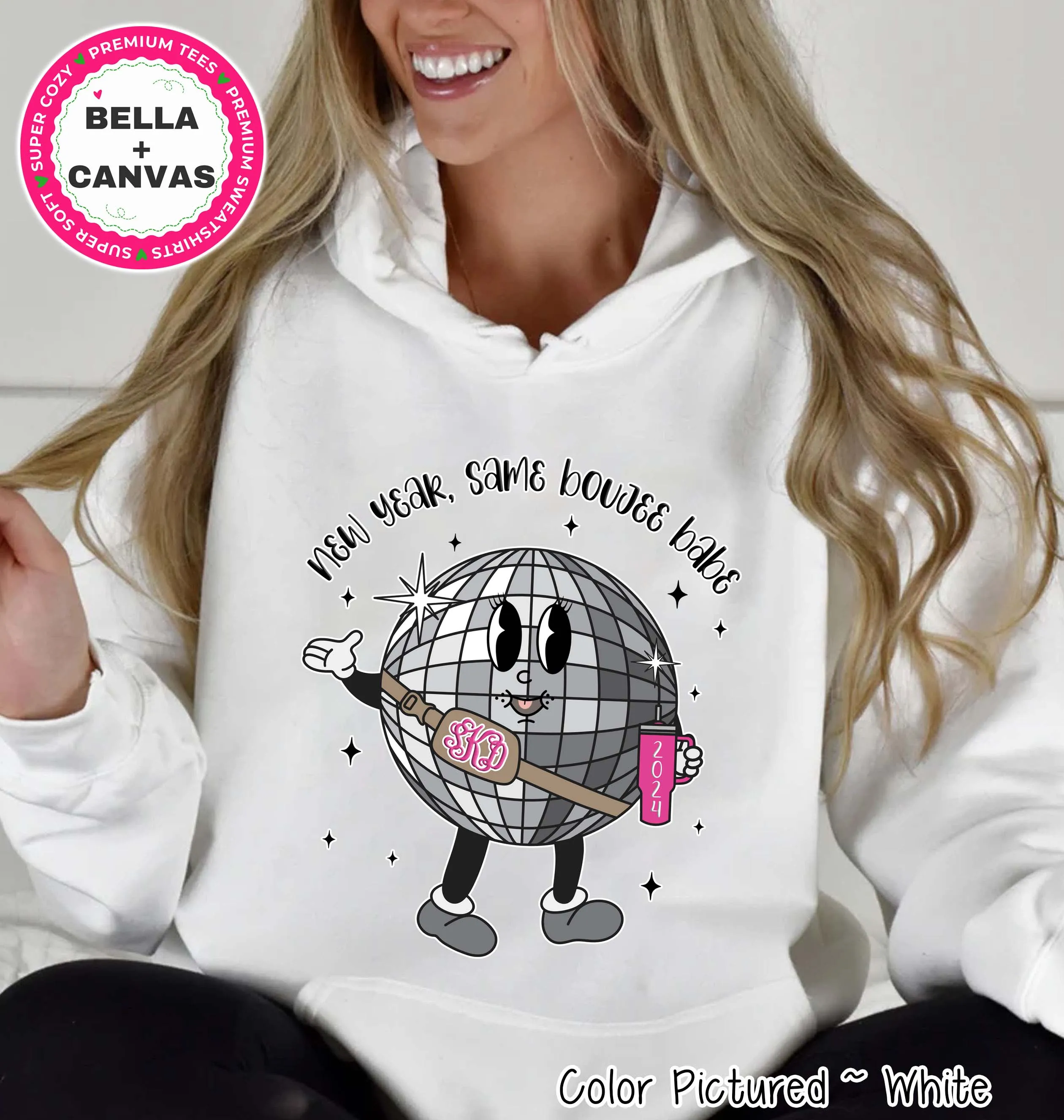 Monogram Disco Ball New Year Same Bougee Babe Tee or Sweatshirt