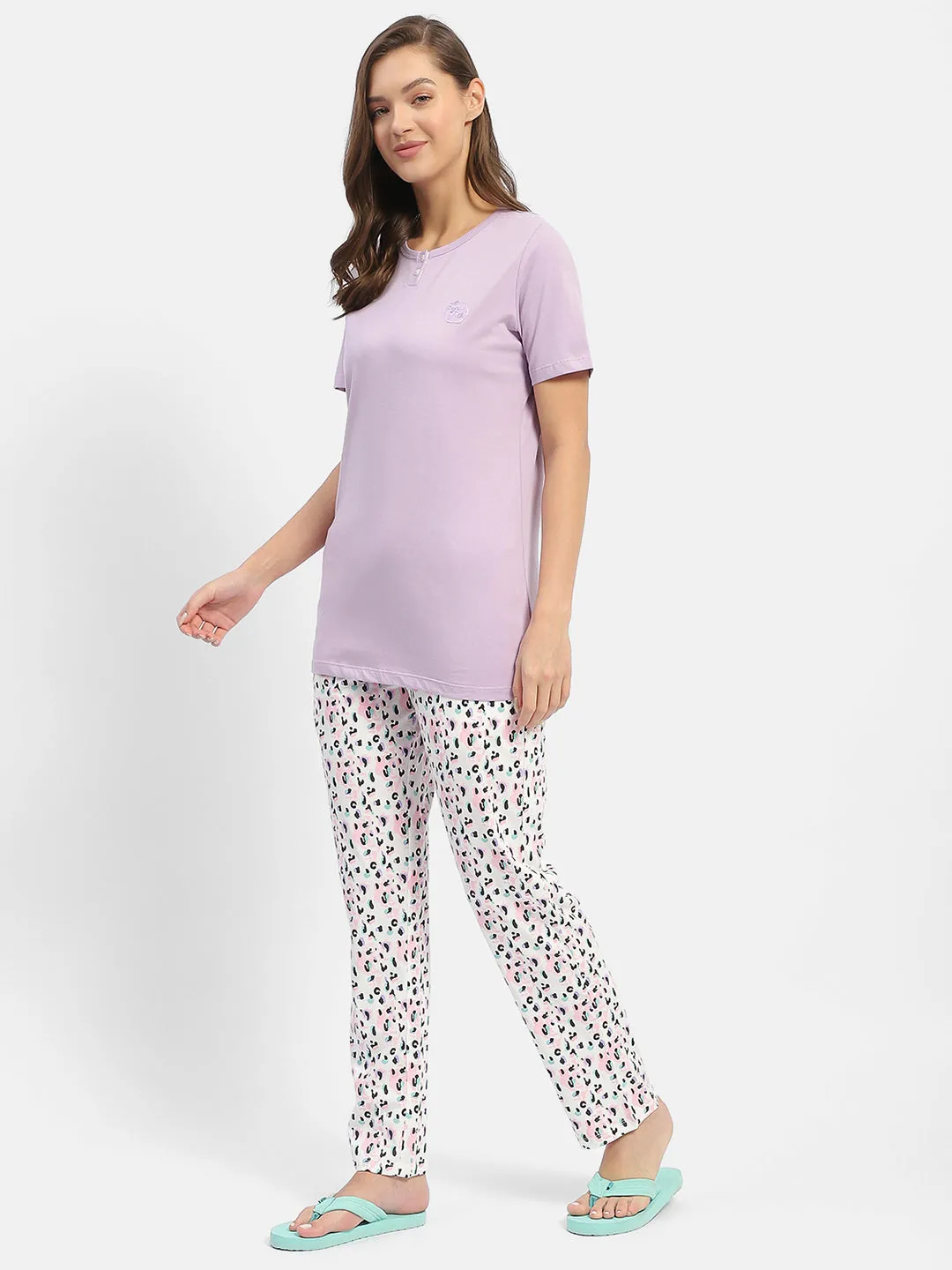 mSECRET Abstract Print Mauve Nightsuit