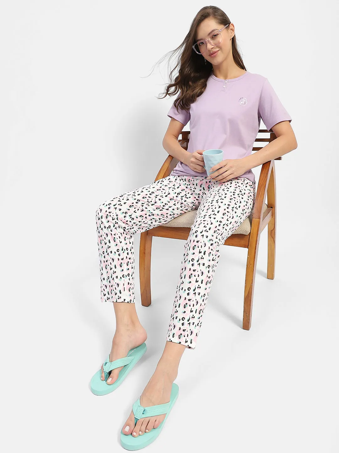 mSECRET Abstract Print Mauve Nightsuit