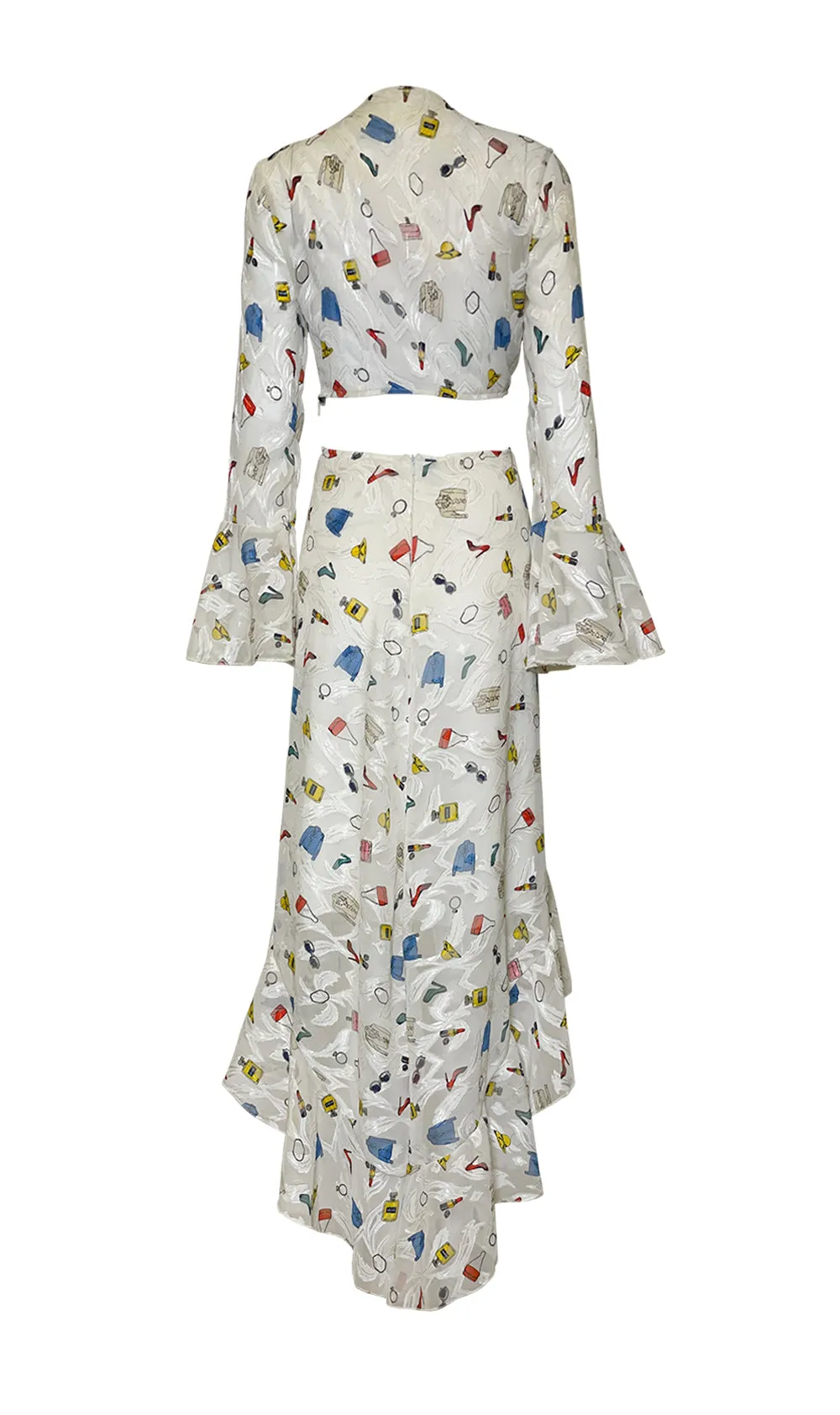 Multi-Colored Fashion Print Midi Dress
