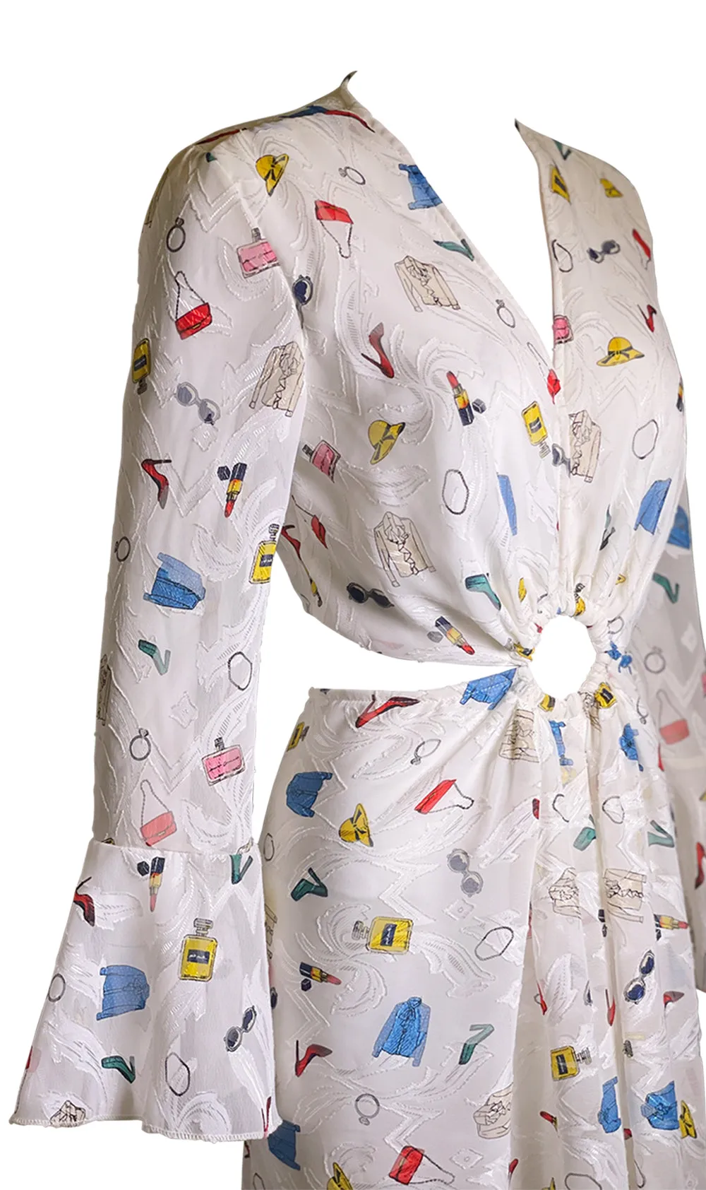 Multi-Colored Fashion Print Midi Dress