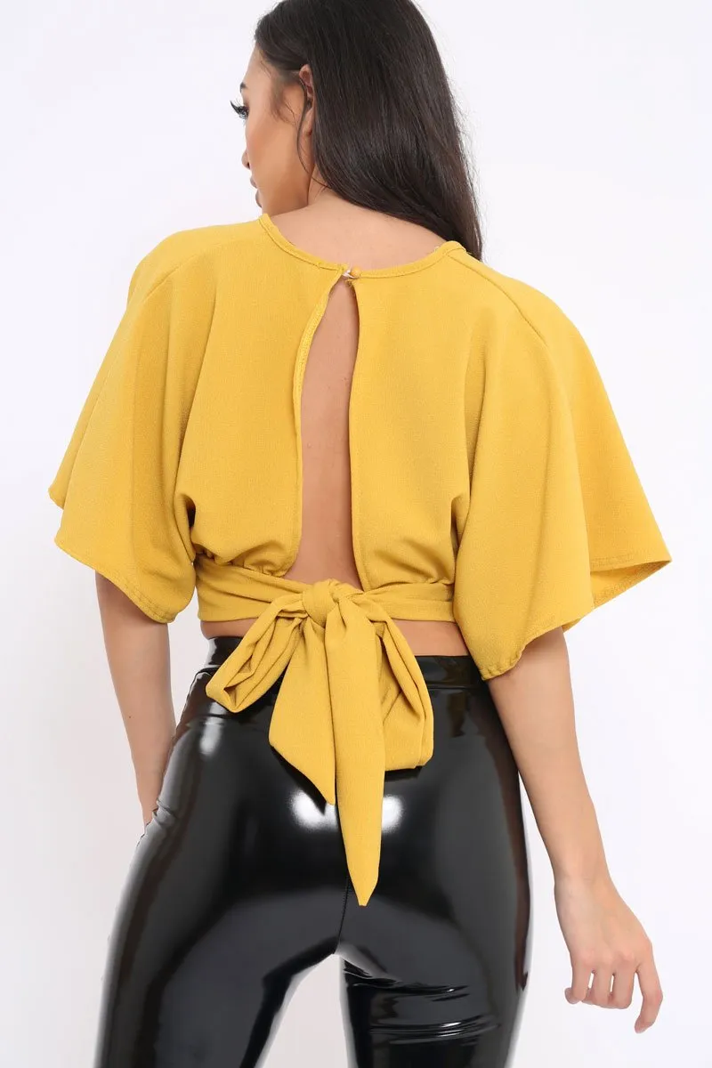 Mustard Plunge Crop Top - Suzanne