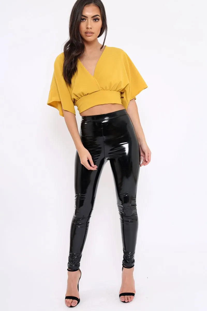 Mustard Plunge Crop Top - Suzanne