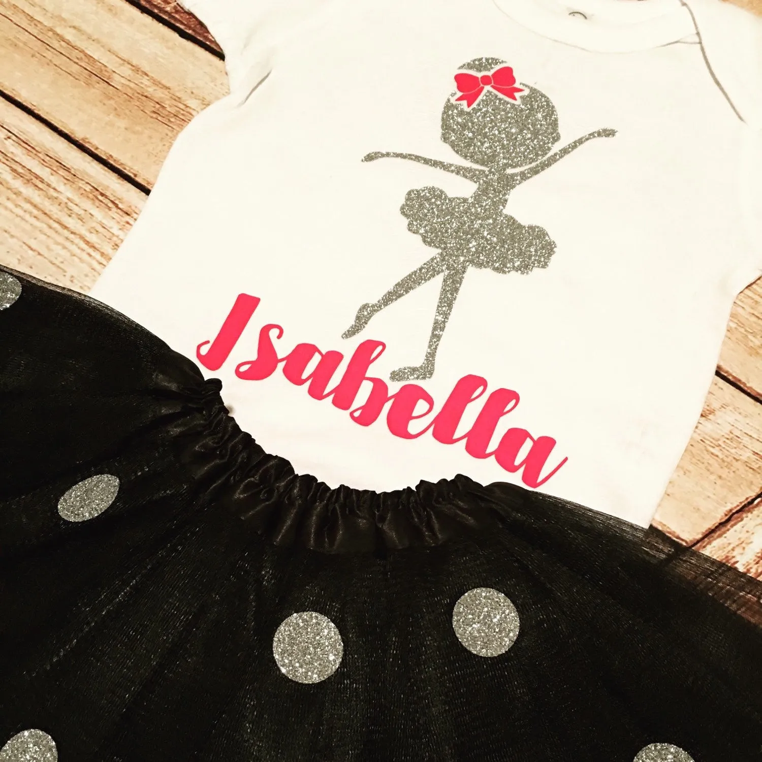 One Pink and Gold 1st Birthday Glitter Outfit