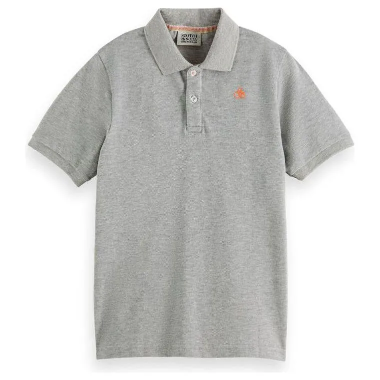 Organic Cotton Pique Polo - Grey Melange