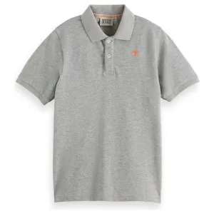 Organic Cotton Pique Polo - Grey Melange