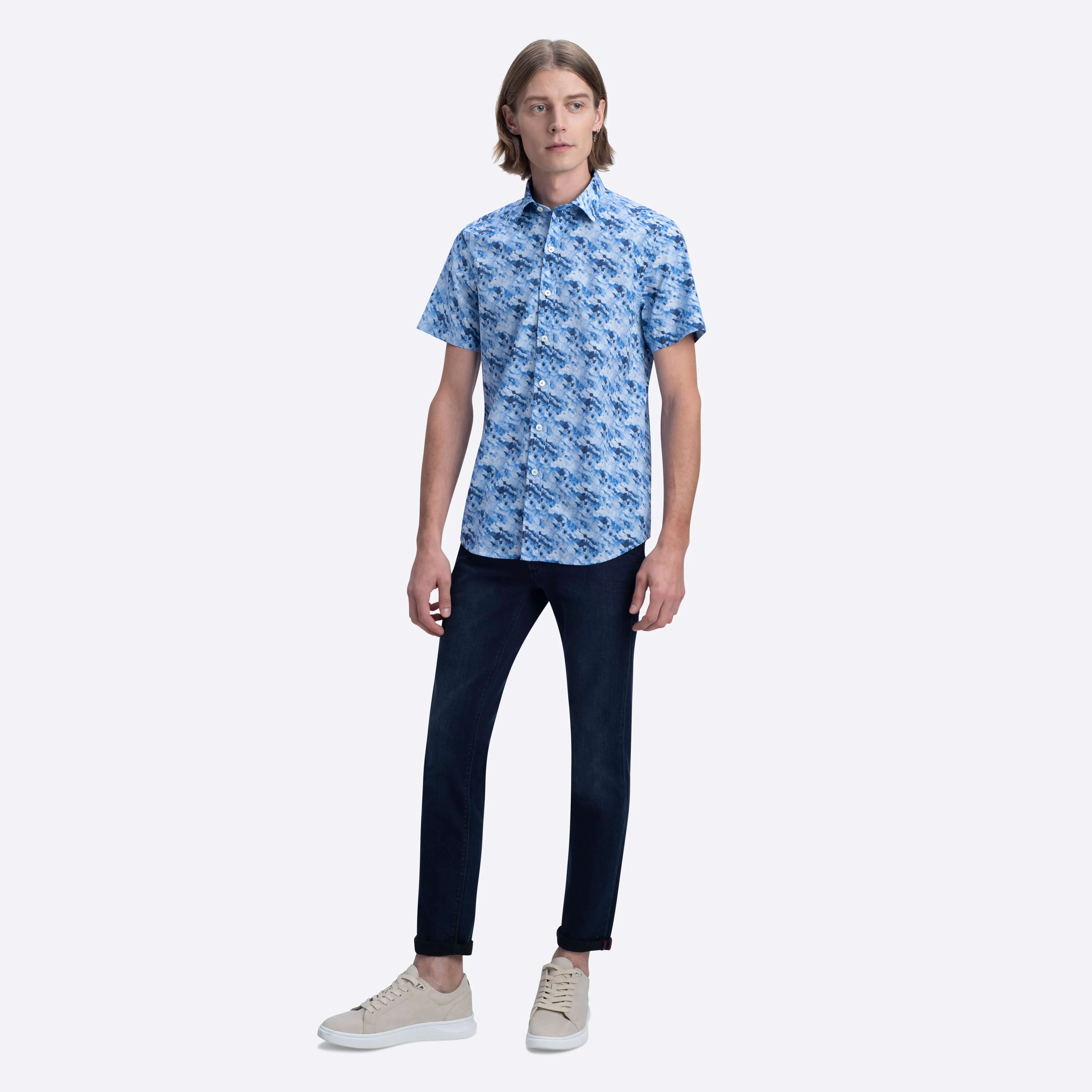 Orson Watercolor Print Short Sleeve Shirt