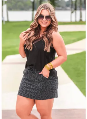 Own The Moment Leopard Skort