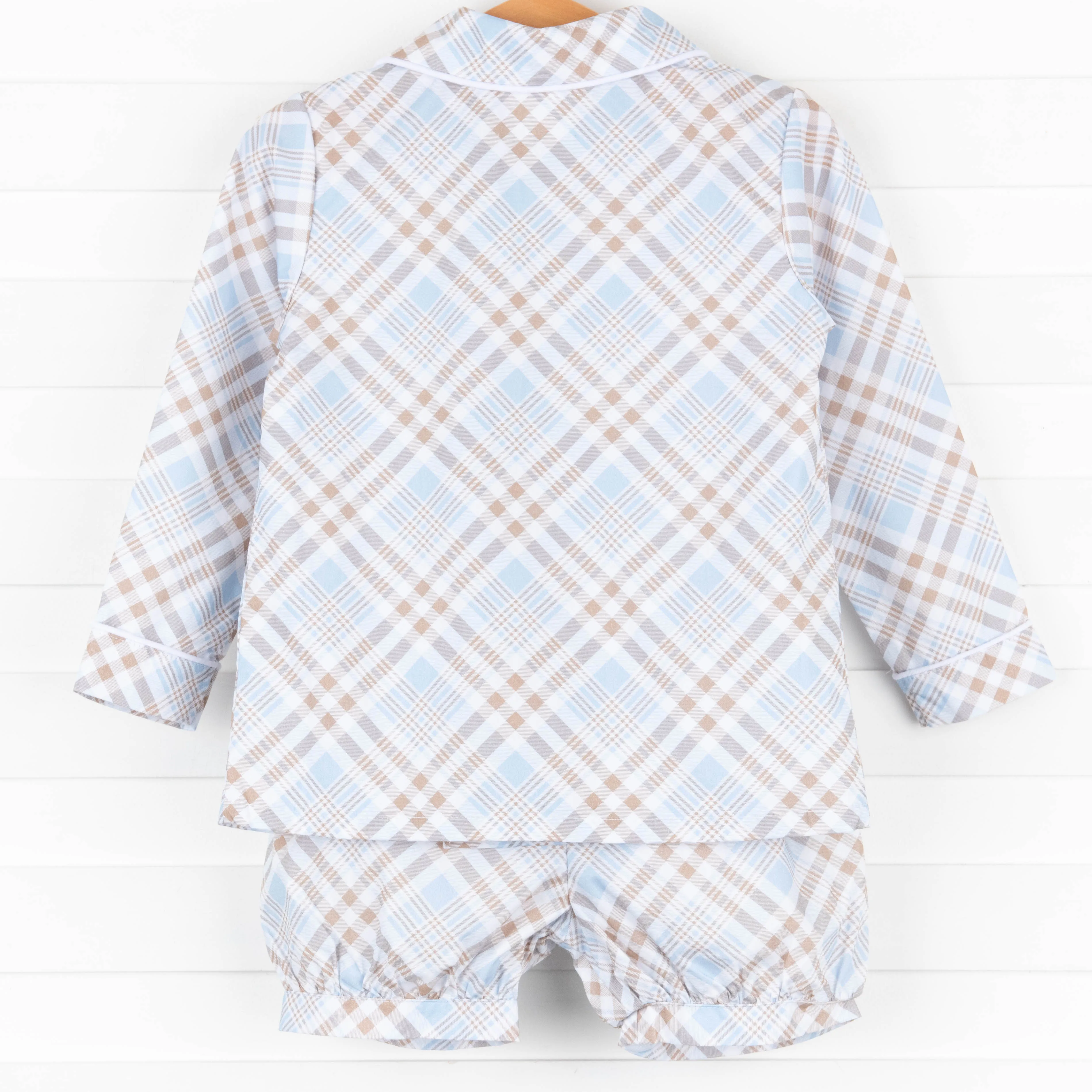 Padgett Plaid Short Set, Tan