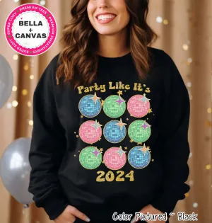 Party Like It's 2024 Disco Ball New Year Tee or Sweatshirt