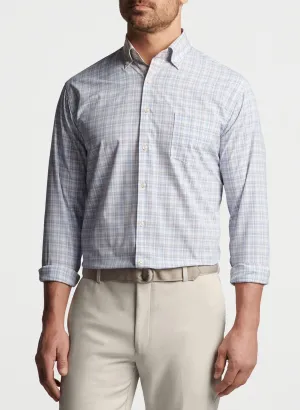 PETER MILLAR SALTWOOD PERFORMANCE POPLIN SPORT SHIRT - NAVY