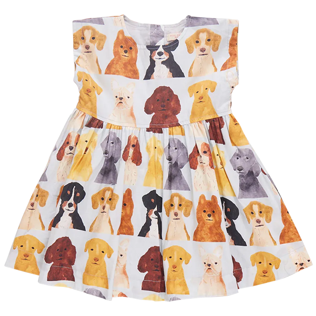 PINK CHICKEN Adaline Dress - Watercolor Dogs