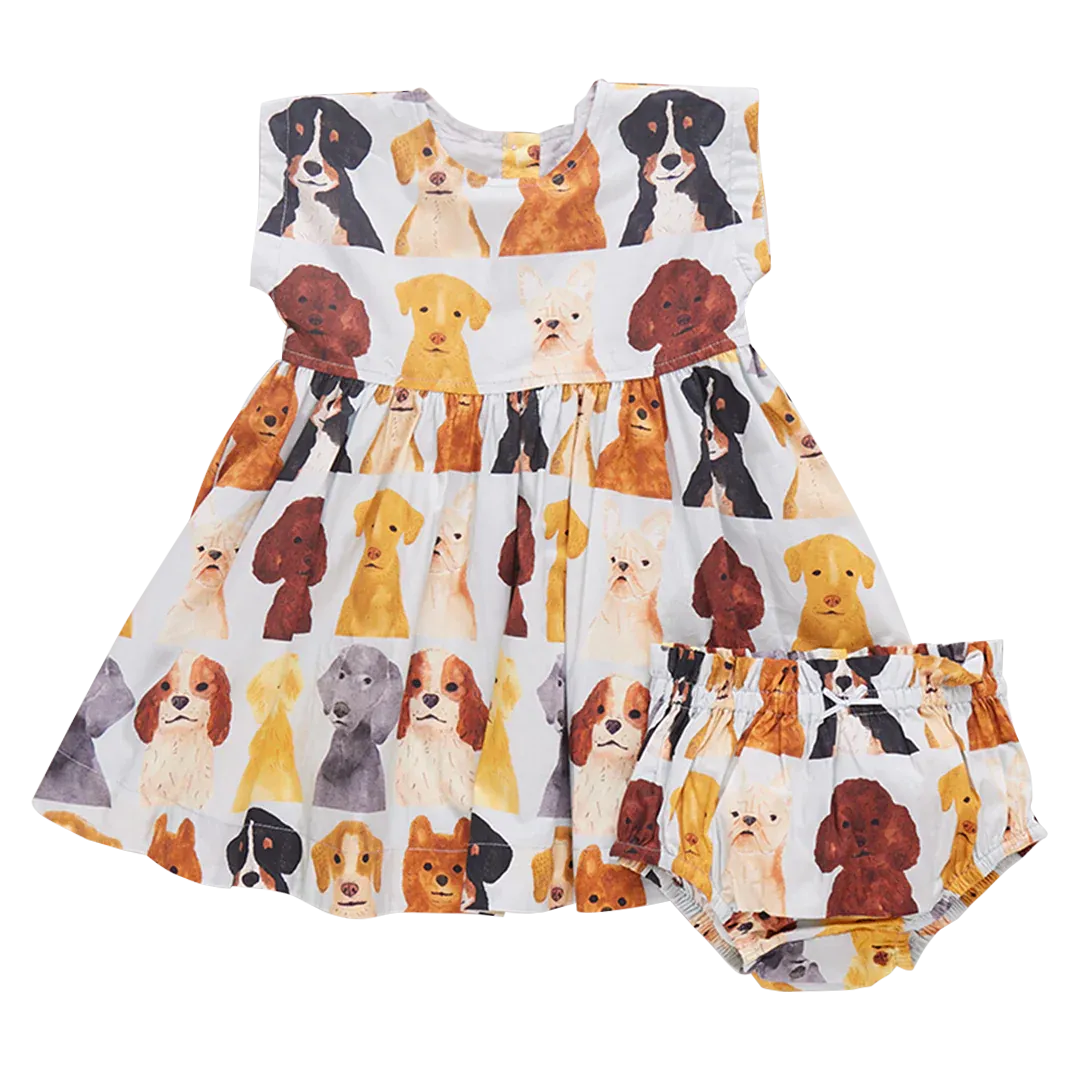 PINK CHICKEN Adaline Dress - Watercolor Dogs