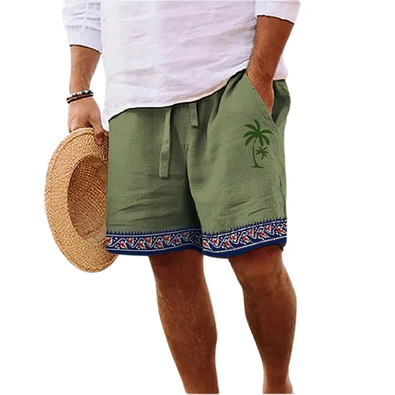Plaid Pattern Hawaiian Shorts – Tropical Style for Summer