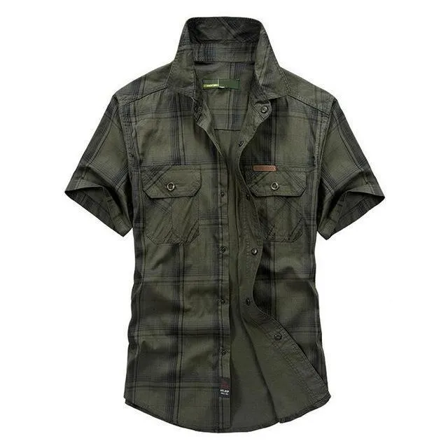 Plus Size 100% Cotton Men's Short Sleeve Shirt