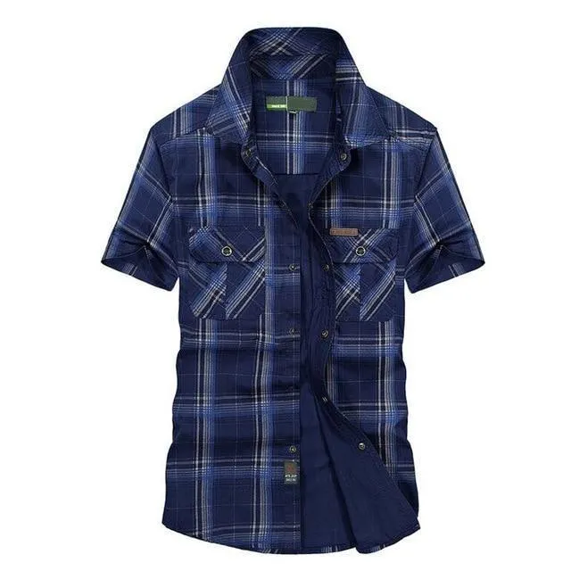 Plus Size 100% Cotton Men's Short Sleeve Shirt