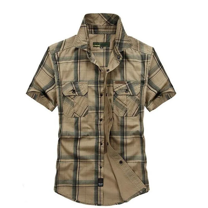 Plus Size 100% Cotton Men's Short Sleeve Shirt