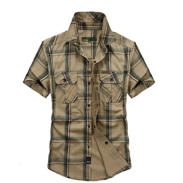 Plus Size 100% Cotton Men's Short Sleeve Shirt