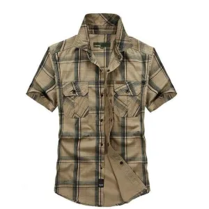 Plus Size 100% Cotton Men's Short Sleeve Shirt