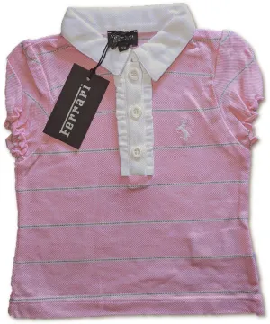 POLO Scuderia Ferrari Team F1 Formula 1 Childrens Polo Shirt NEW Kids Pink