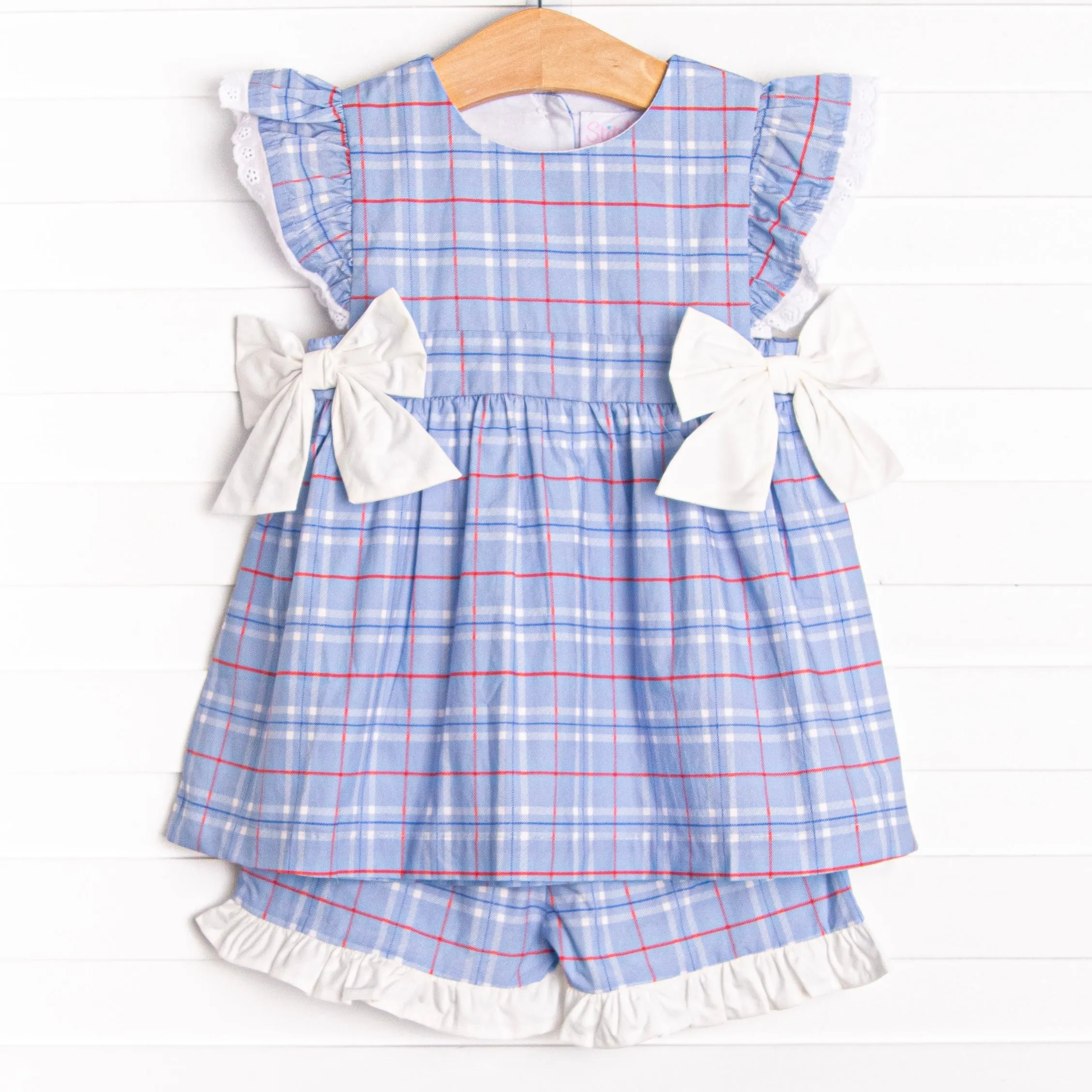 Proud and True Ruffle Short Set, Blue