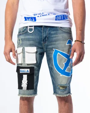 "IMPACT SHORTS" STONE/BLUE