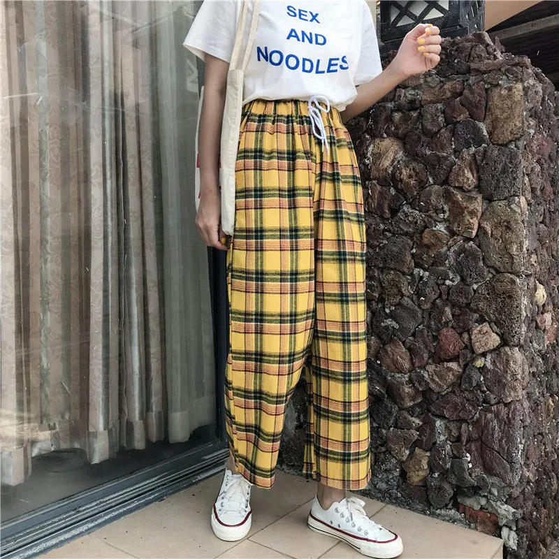 "PLAID" YELLOW PANTS K082904