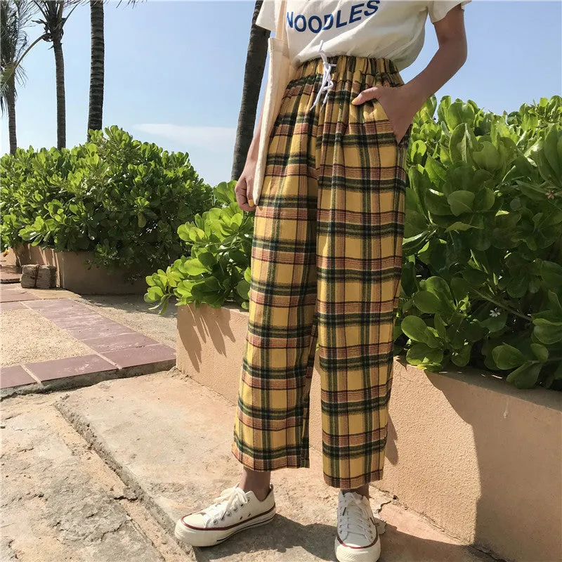 "PLAID" YELLOW PANTS K082904