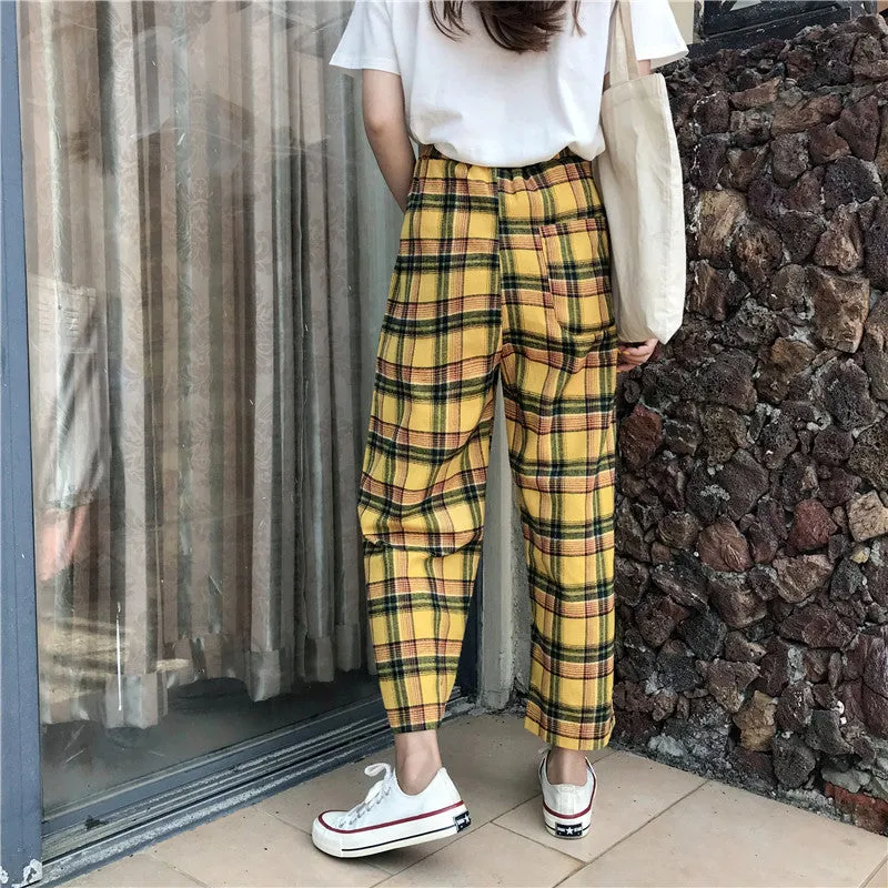 "PLAID" YELLOW PANTS K082904