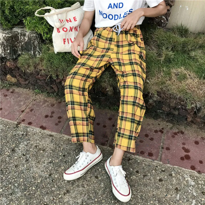 "PLAID" YELLOW PANTS K082904