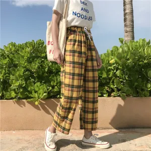 "PLAID" YELLOW PANTS K082904