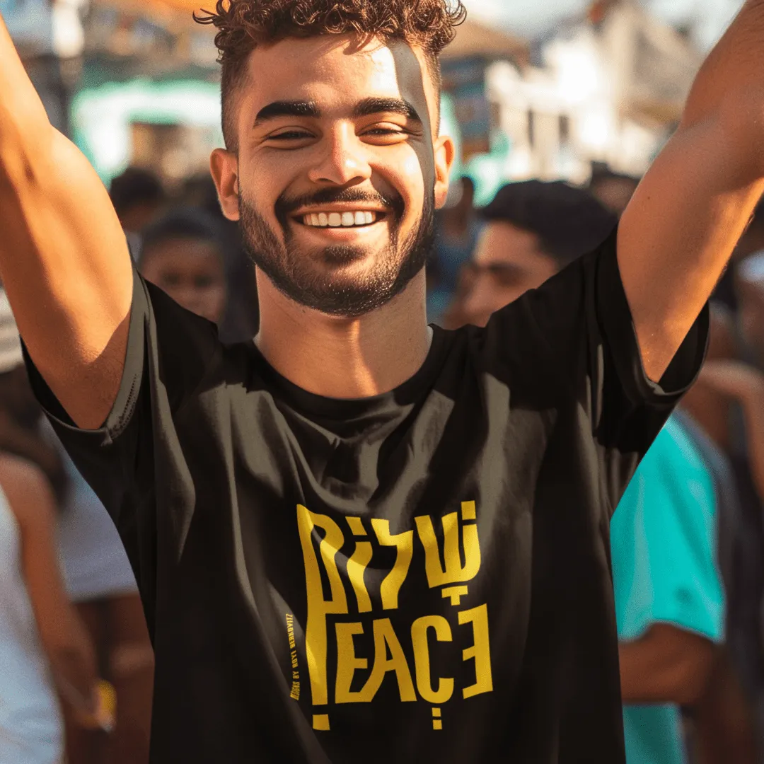 "Shalom" Black T-shirt for Men