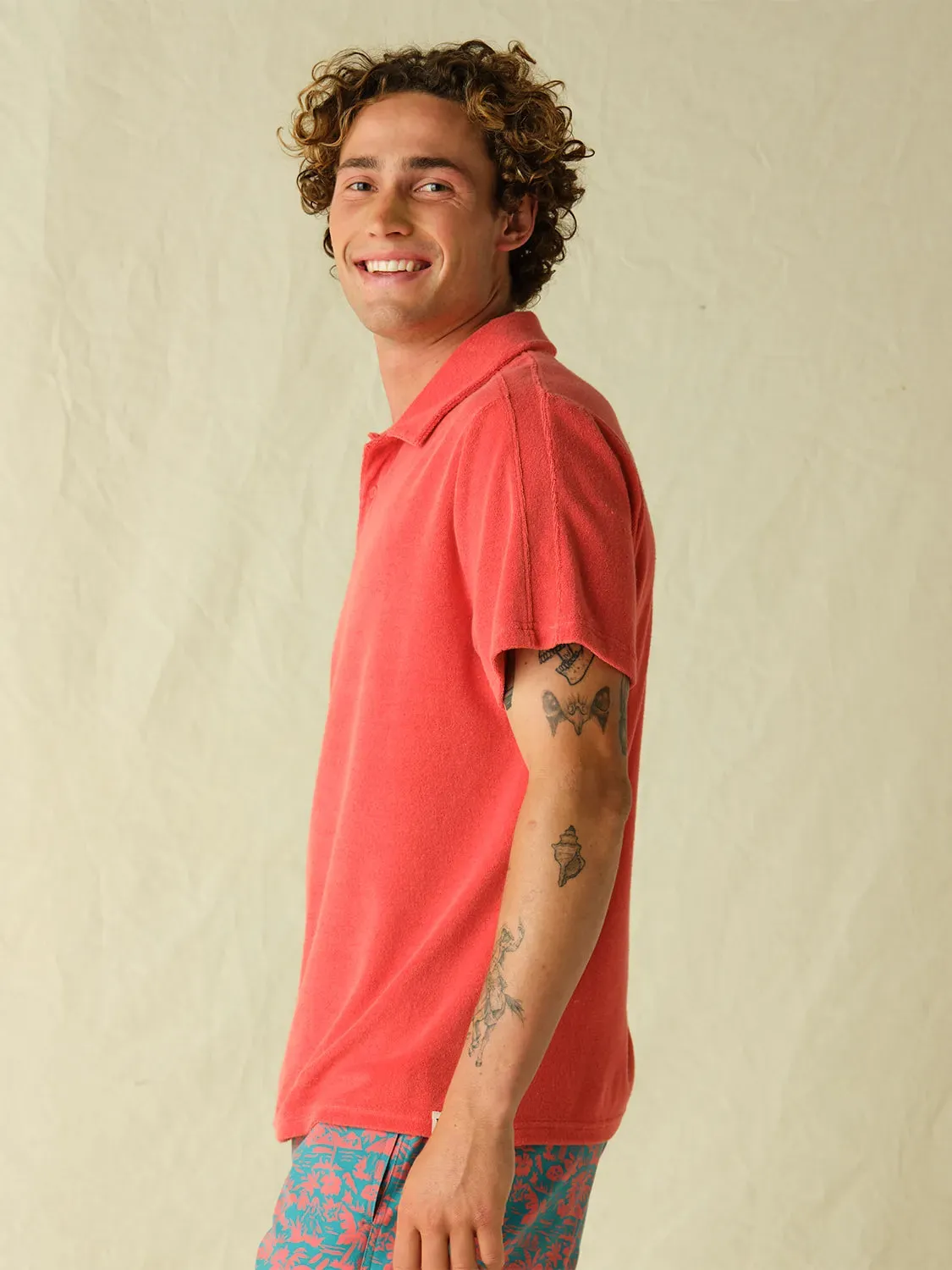 Ravello Terry Polo | Spice Coral