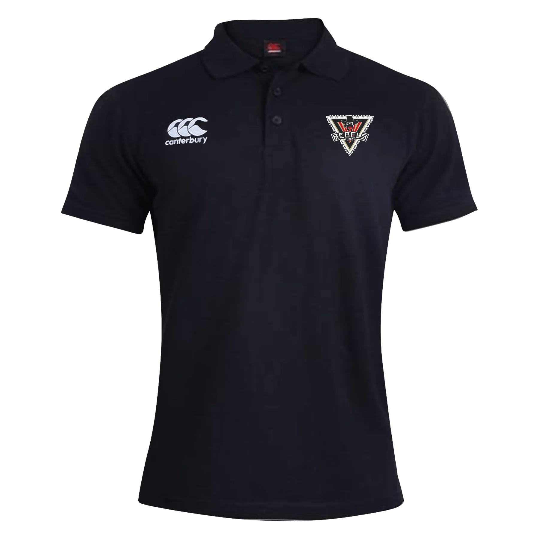 Rebels Rugby Canterbury Waimak Rugby Polo Black