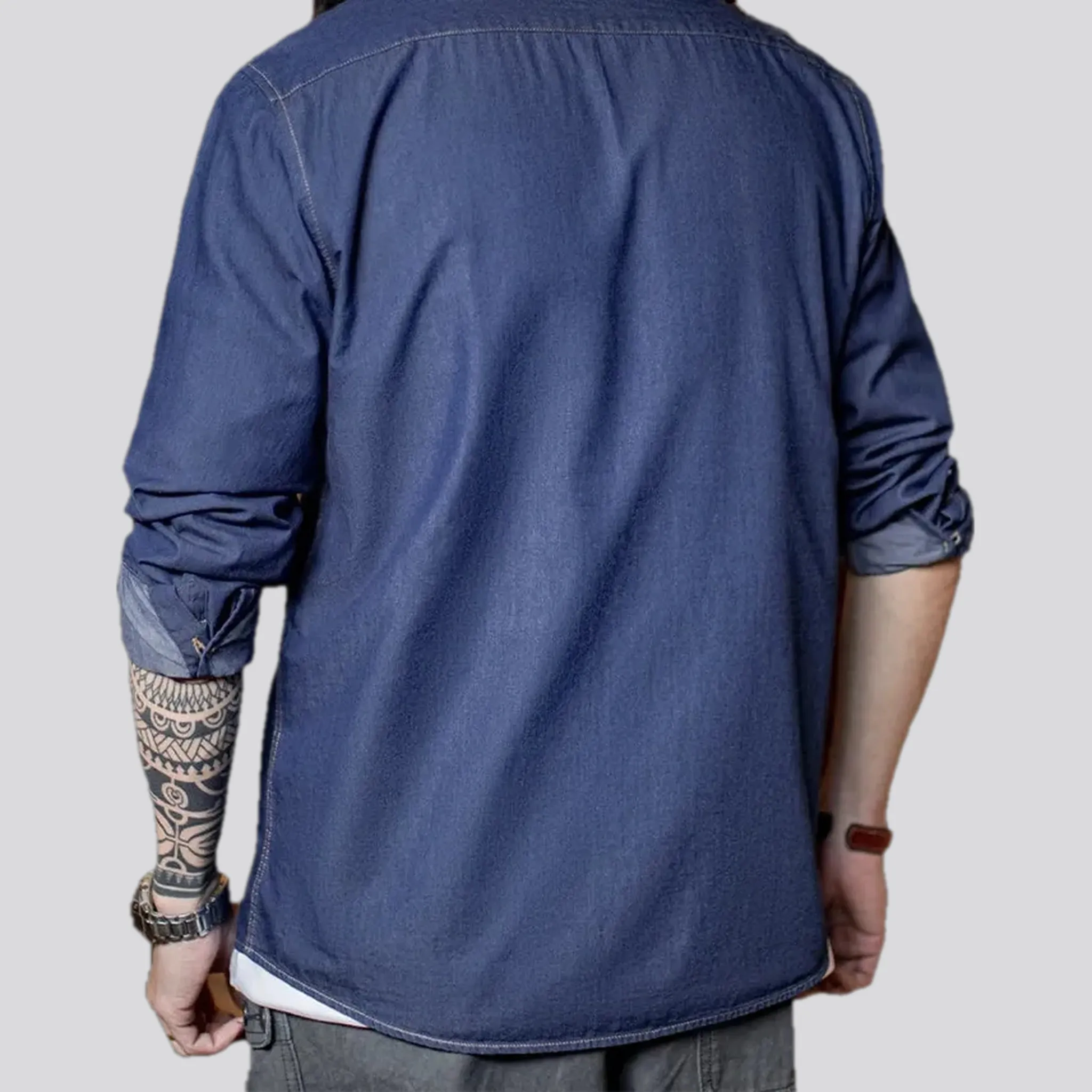 Regular fit casual men's jean shirt