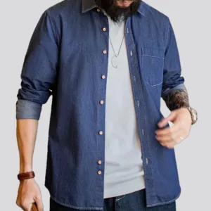 Regular fit casual men's jean shirt