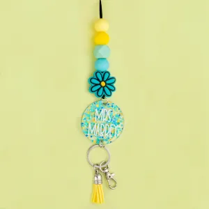 Retro Glow Glitter Acrylic Lanyard