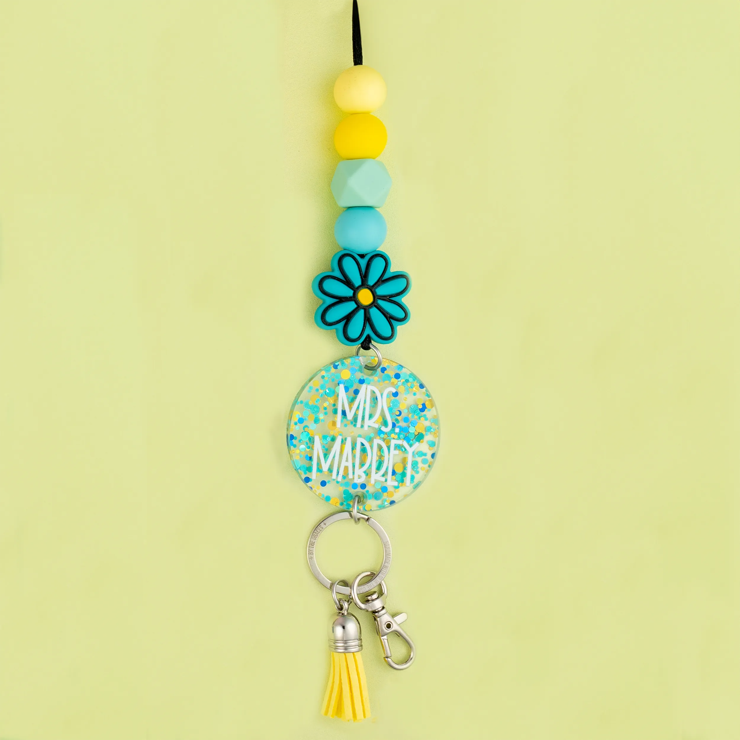 Retro Glow Glitter Acrylic Lanyard