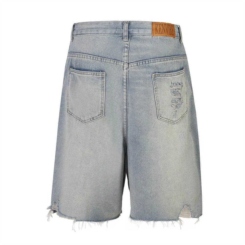 Ripped Denim Shorts For Men And Women