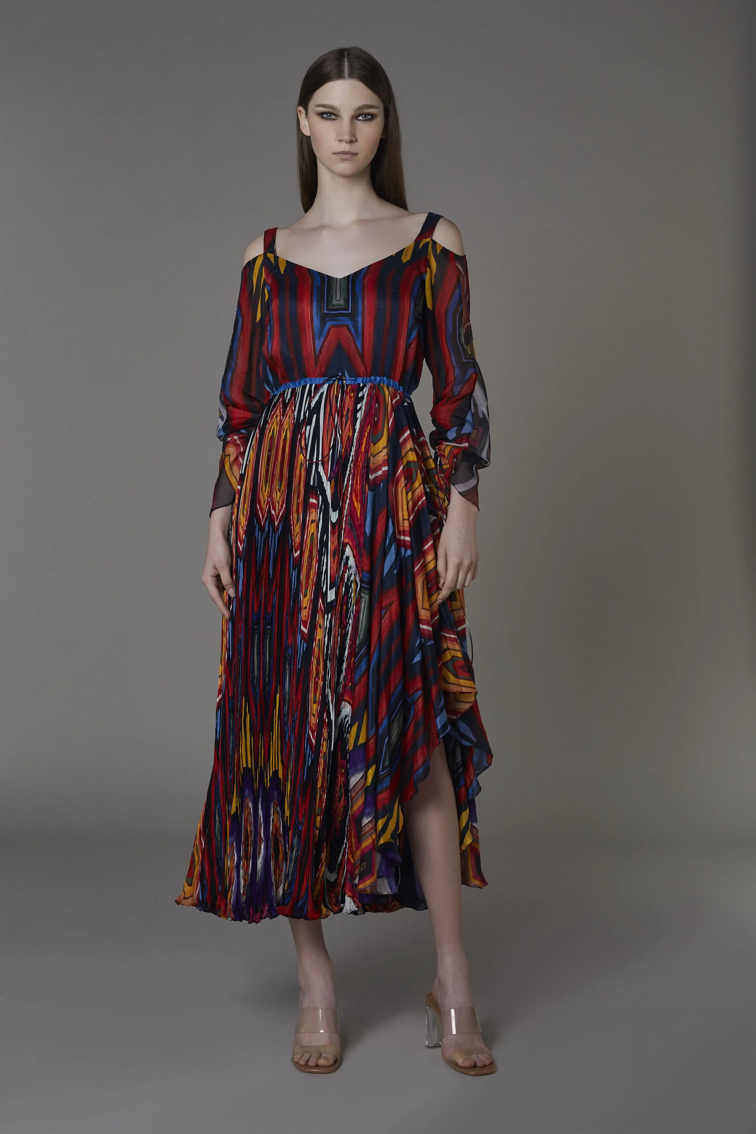 Saaksha & KinniÂ    I   Afghani summer kashmiri dress Cotton silk / Chiffon Multi SS22150
