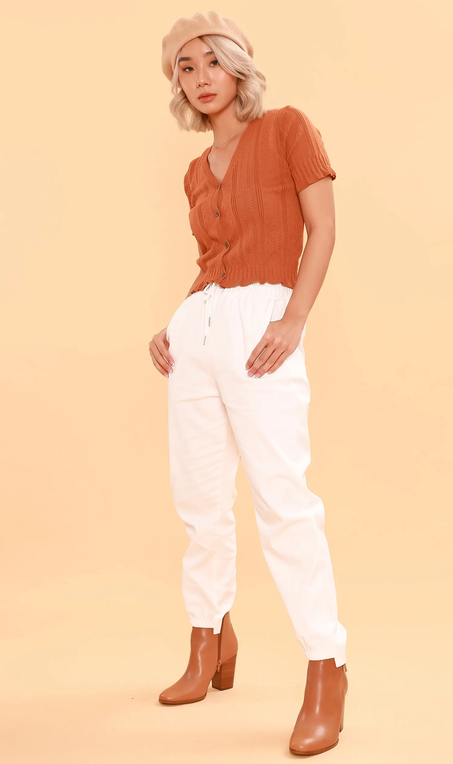 SHANNON Drawstring Pants (White)