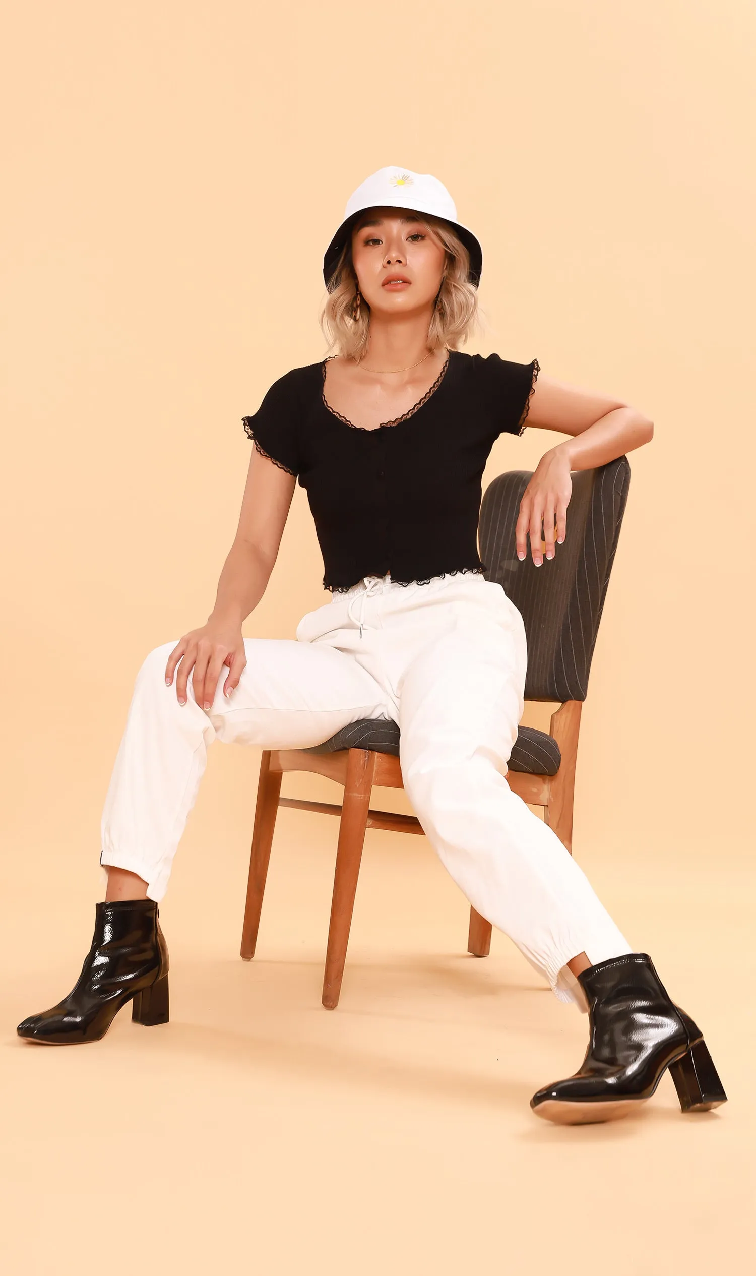 SHANNON Drawstring Pants (White)