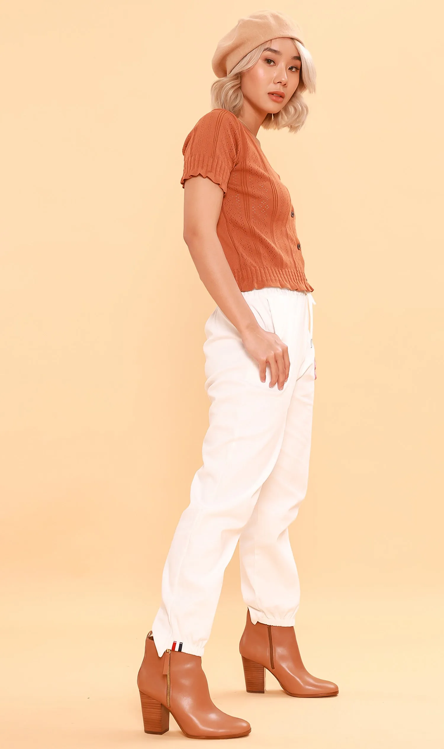 SHANNON Drawstring Pants (White)