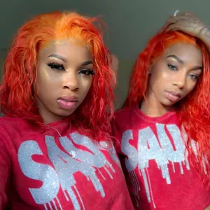 Silver Glitter Sauce | Red Vintage Wash Tee