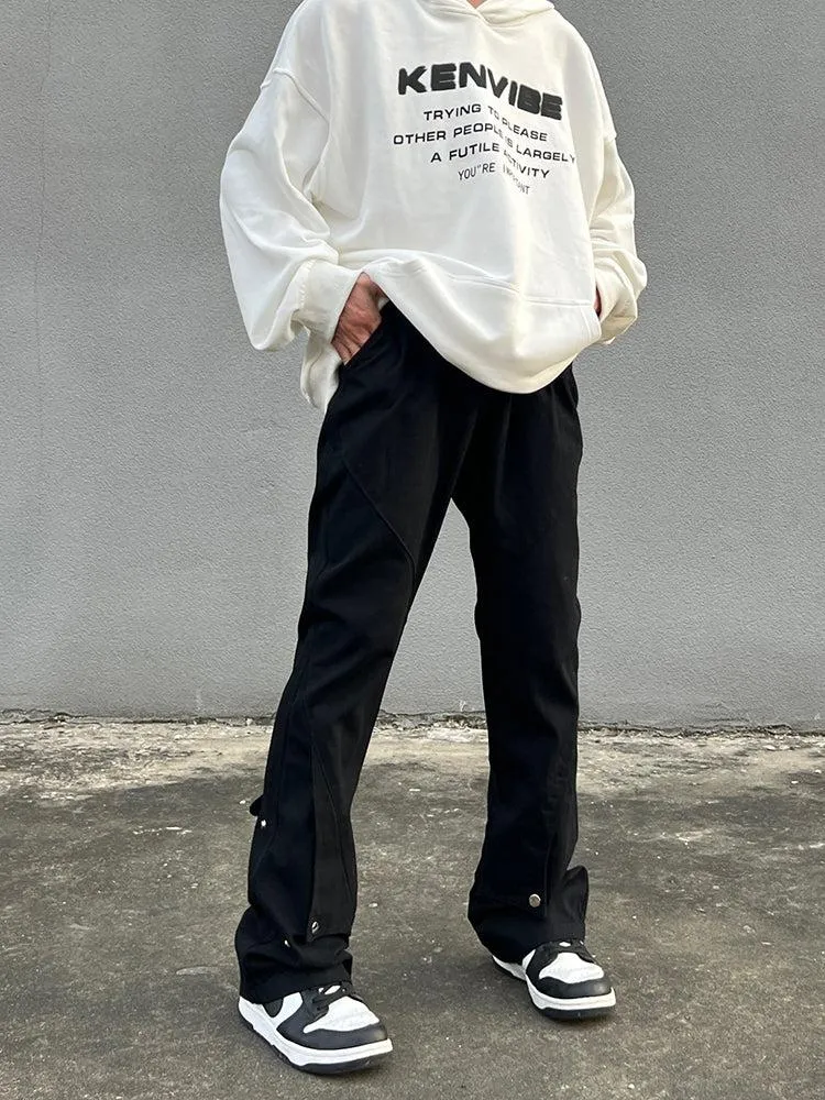 Slim Button Design Flared Pants