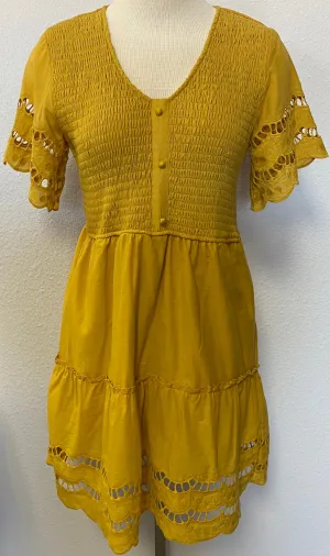 SMOCKED TOP MIDI DRESS