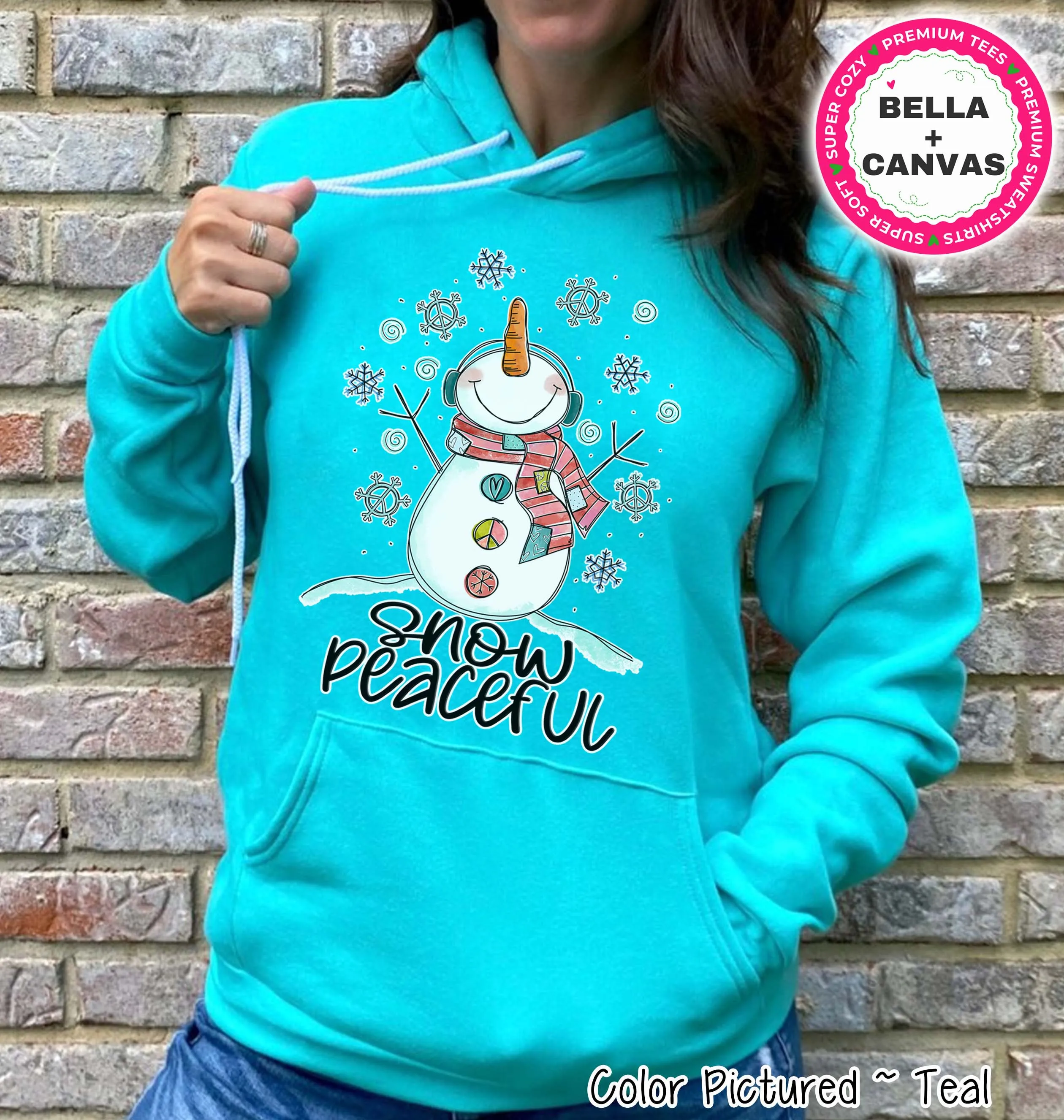 Snow Peaceful Snowman Winter Tee or Sweatshirt