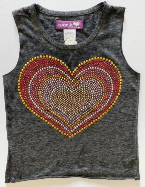 Sparkle by Stoopher Heart Raw Edge Tank