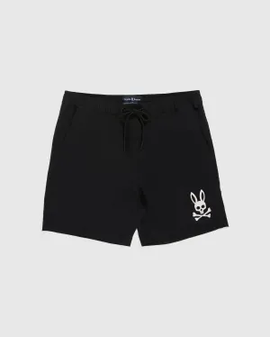 Stoke Embroidered Swim Trunks Black